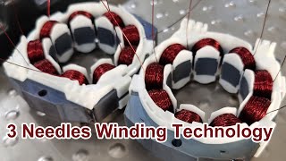 Automatic BLDC Motor Coil Winding Machine  3 Neeldes Winding Technology [upl. by Aslehc]