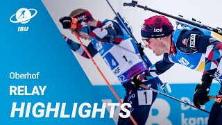 World Cup 2324 Oberhof Men Relay Highlights [upl. by Rekrap459]