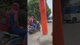 Spiderman Spotted in Lucknows Husariya Chauraha 🕸 dance desispiderman ispiderman lucknowfunny [upl. by Karas]