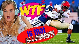 IRISH Girl Rugby Coach Reacts to Biggest AMERICAN Football Hits EVER FTFT [upl. by Meer]