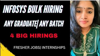 Infosys Bulk hirings Any Graduate Any Batch No Experience Needed Jobs 2024 [upl. by Aneleiram418]