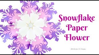 Giant Paper Snowflake Flower DIY Tutorial [upl. by Easlehc685]