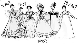 19th Century Fashion  How To Tell Different Decades Apart [upl. by Enyamart]