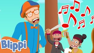 Pirate Blippi Song｜Blippi｜Childrens Music｜Trucks For Kids｜Geckos Songs [upl. by Gwen]