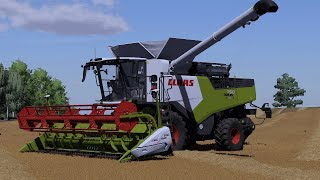 LS22 2K LETS Fetz II Claas Trion 750 Montana II Mähdrusch im Weizen [upl. by Tuhn]