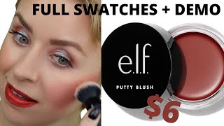 ELF Putty Blush  SWATCHES  DEMO  Steffs Beauty Stash [upl. by Kcirdez697]