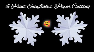 How to Fold Snowflakes Out of Paper6Pointed Paper SnowflakesPaper Cutting Snowflake for Christmas [upl. by Yojenitsirk556]