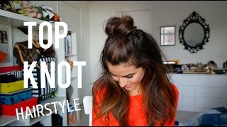 How to Create the Top Knot Half Down Hairstyle EASY [upl. by Mayberry]