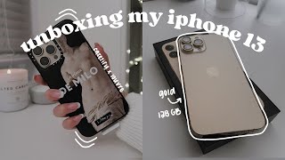 unboxing my gold iphone 13 pro max ✨ [upl. by Anglo]