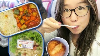 Vegetarian Airplane Food on Thai Airways ► from Bangkok to Bali [upl. by Ettigdirb787]