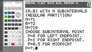 Riemann Sums on the TI84 Plus CE Graphing Calculator [upl. by Leese58]