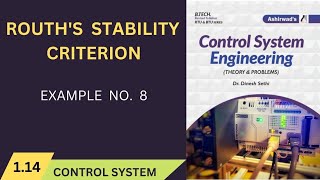 Lec 114 Example 8  Rouths Criterionrouthcriterion rtuwallah controlsystem [upl. by Lonnie171]