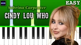 Sabrina Carpenter  cindy lou who Piano Tutorial [upl. by Faubert]