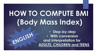 How To Calculate BMI  Body Mass Index [upl. by Salema289]