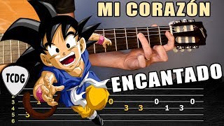 Como tocar la canción de Dragon Ball GT Mi corazón encantado en guitarra acústica  Tablatura TCDG [upl. by Waal]