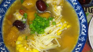 PUMPKIN CHICKEN SOUP II SIMPLE AND HEALTHY SOUP [upl. by Ahsiele]