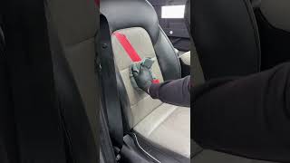 Leather seat cleaning detailing dirty satisfying [upl. by Epolenep435]