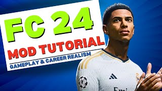 How To Install Mods in FC 24 Gameplay amp Career Realism  FC 24 FIRST EVER MOD TUTORIAL [upl. by Howlan356]