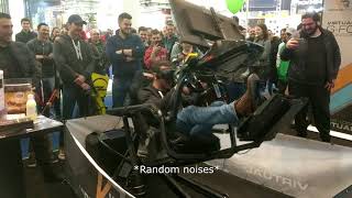 EXTREMELY EXCITED Guy Tries a VR Racing Motion Simulator [upl. by Akit]