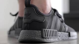 SneakersBR OnFeet adidas NMDR1  Triple Black BOOST [upl. by Odragde420]