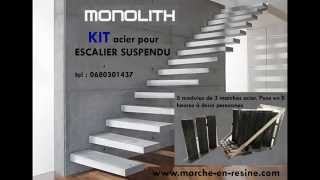 escalier suspendu caisson aspect beton et aspect bois [upl. by Zilvia895]