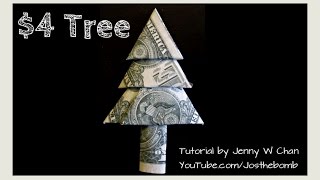 Christmas Crafts  DIY How to Fold Money Christmas Tree  Money Origami Tree EASY [upl. by Cul205]