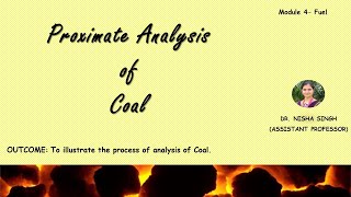 PROXIMATE ANALYSIS OF FUEL by Dr Nisha Singh [upl. by Bonita]