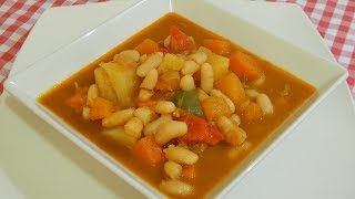 Receta fácil de alubias con calabaza y patatas Alubias viudas [upl. by Lesli]