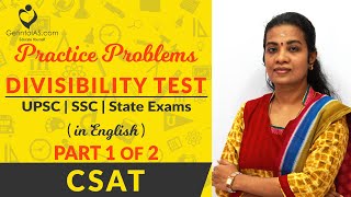 Divisibility Test  Practice Problems  Part 1 of 2  CSAT  In English  UPSC  GetintoIAS [upl. by Ajnat]