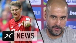 Pep Guardiola quotBastian Schweinsteiger muss entscheiden nicht Pepquot  Wechsel zu Manchester United [upl. by Aja]