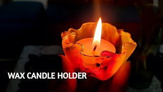 HOW TO MAKE COLORFUL WAX CANDLE HOLDER  HOW TO MAKE MICROCRYSTALLINE WAX CANDLE  MICROCRYSTALLINE [upl. by Blackwell]