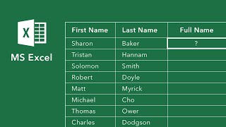 Combine First and Last Name together into one cell using Excel [upl. by Notgnirrab930]