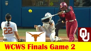 2 Oklahoma vs 1 Texas Softball Highlights 2024 NCAA World Series Finals Game 2 [upl. by Atirat558]