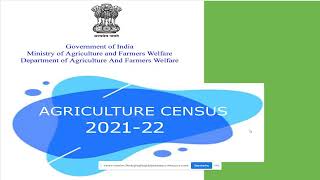 Quick Introduction to Agriculture Census 20212022 [upl. by Ollehcram825]