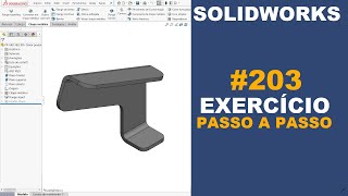 SOLIDWORKS  EXERCÍCIO 203  CHAPA DOBRADA DE 183x183x50x635mm solidworks [upl. by Atiuqad]