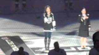 Arielle Jacobs sings the LA Kings National Anthem 3711 [upl. by Mossolb]