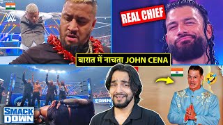 Tribal Chief🗿 Vs Tribal Chief🤡 John Cena Dancing In India Bloodline WWE Smackdown Highlights 2024 [upl. by Sholem]