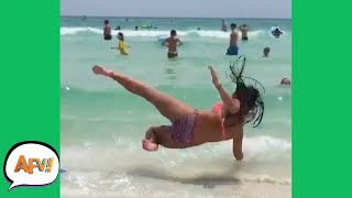 Surfs DOWN For This GIRL 😅  Funny Fails  AFV 2019 [upl. by Nyluqcaj303]