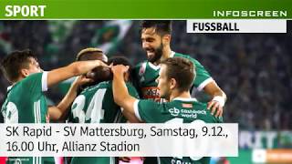 Spielankündigung SK Rapid  SV Mattersburg [upl. by Yuji870]