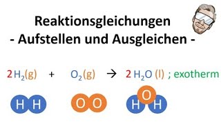 Aufstellen und Ausgleichen von Reaktionsgleichungen  Chemie Endlich Verstehen [upl. by Herbie616]