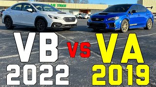 2022 Subaru WRX vs 2019 Subaru WRX STI S209 VB vs VA Chassis Smeedia BaderBuiltRacing Dvniemela [upl. by Grimbly]