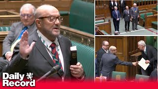 George Galloway is sworn in as new Rochdale MP in the House of Commons after his byelection victory [upl. by Oninotna]