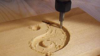 Inlay carving with a router pantograph [upl. by Ynoble]