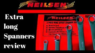 Neilsen Extra Long Flat Ring Spanner Set review [upl. by Teeniv922]