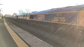 Double header 66795 Bescot LDC tows 66796 The Green Progressor 15 sand wagons 1417 36 late 222024 [upl. by Nichola]