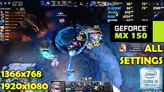 MX150  i5 8250U  DotA 2  768p 1080p  All Settings [upl. by Lecrad]