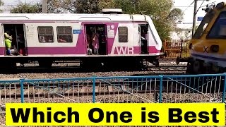 Which Local Train is Best   Bombardier EMU Vs Siemens EMU Crossing Ram Mandir Station [upl. by Hoffer738]