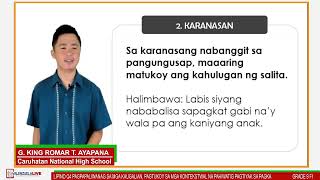 GRADE 9 FILIPINO Q4 W7  PAGPAPALIWANAG SA MGA KAUGALIAN PAGTUKOY SA MGA KONTEKSTWAL NA PAHIWATIG [upl. by Acinod]