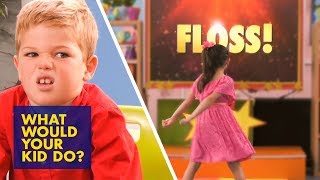 Kids VS the Floss Dance Challenge  What Would Your Kid Do [upl. by Berriman]