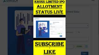 Kross IPO Allotment  Kross IPO Allotment Status  Kross IPO Allotment Status allotmentstatus [upl. by Beacham]